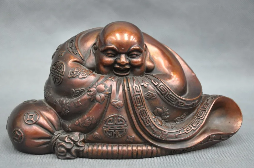 

Продуманная китайская медная Статуэтка счастливого монаха Maitreya Buddha, два варианта на выбор
