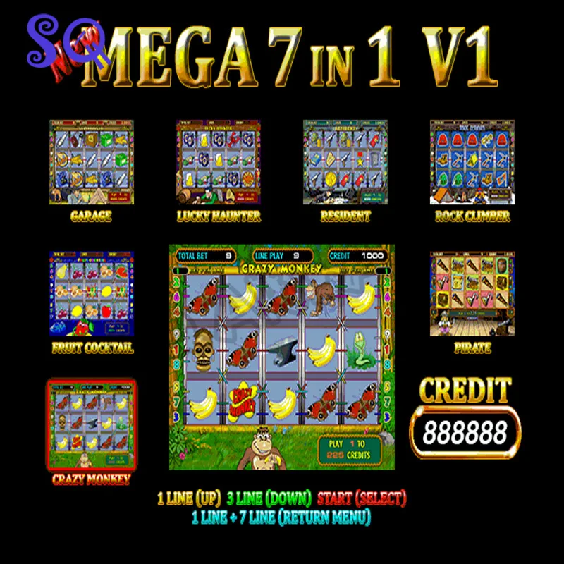 2 шт. Новинка mega 7 в 1 сумасшедшая обезьянка/фруктовый коктейль/гараж/счастливое