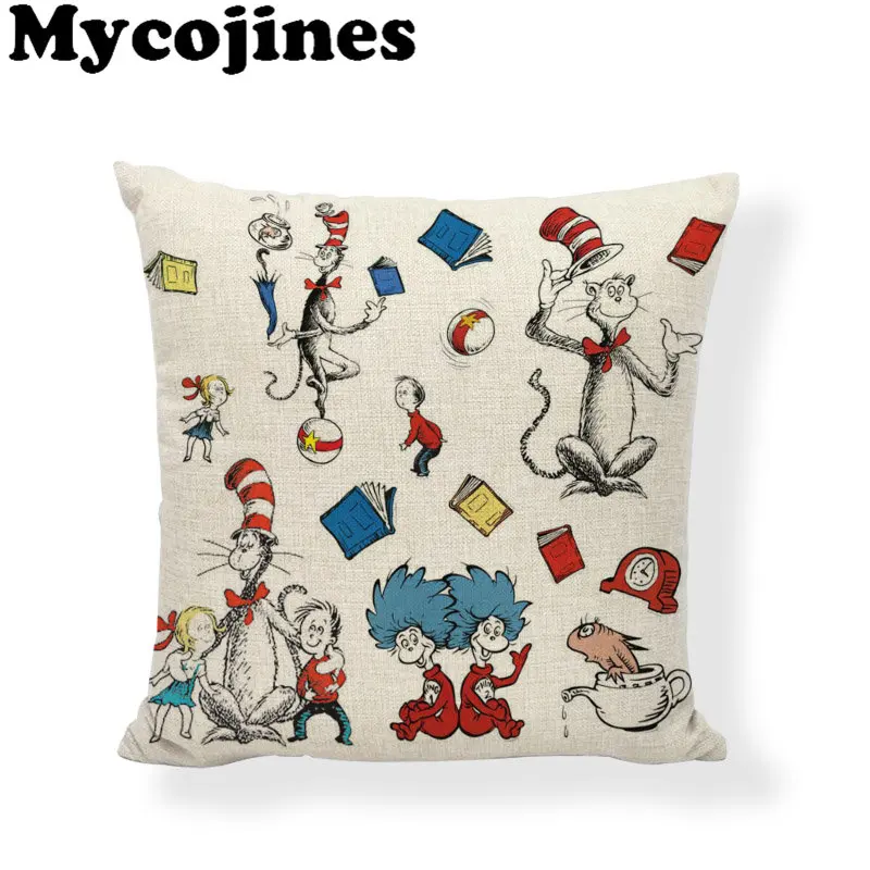 Декоративный чехол для подушки Dr. Seuss в красную полоску дома спальни дивана