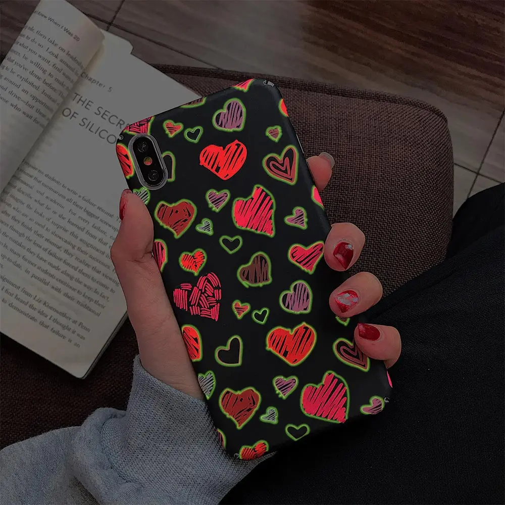 KISSCASE светящийся чехол с сердечком для телефона samsung Galaxy M10 M20 Note 9 8 S8 S9 S10 Plus S10E