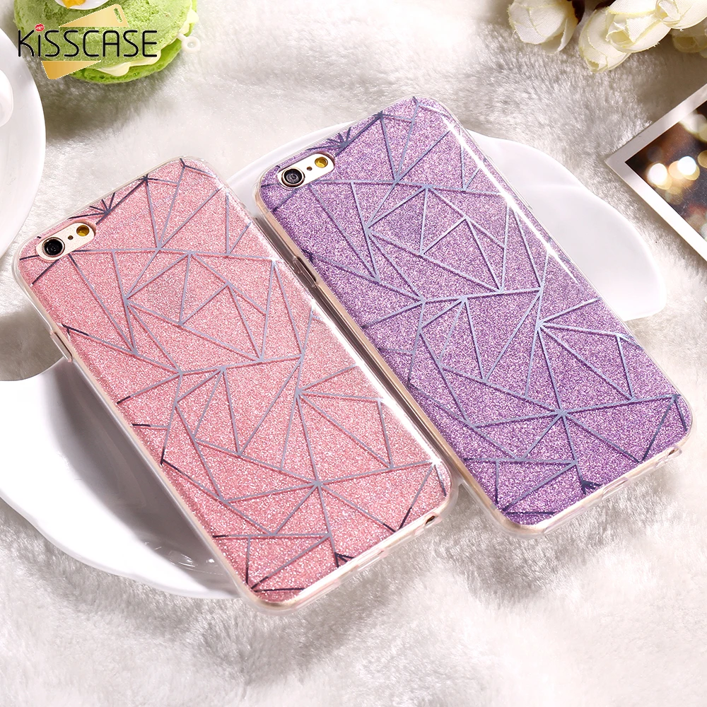 KISSCASE телефон чехлы для iPhone 7 6 6s плюс 5S SE Дело Блестящий Bling TPU + PC чехол Коке huawei P10