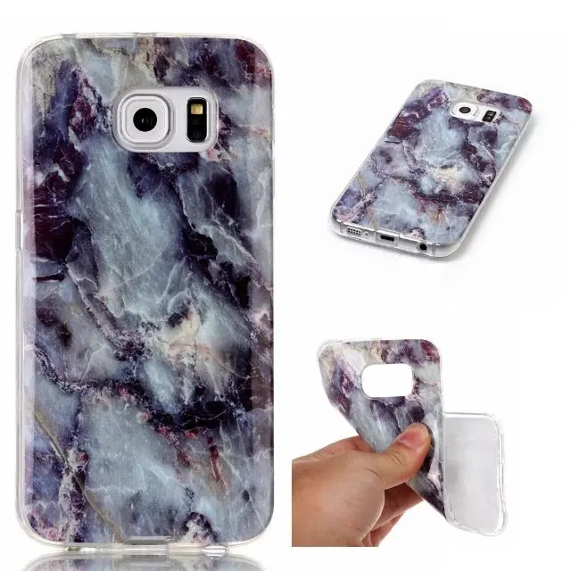 Fashion Soft Slim Granite Marble Texture IMD Design TPU Back Case Cover For Samsung Galaxy S6 EDGE |