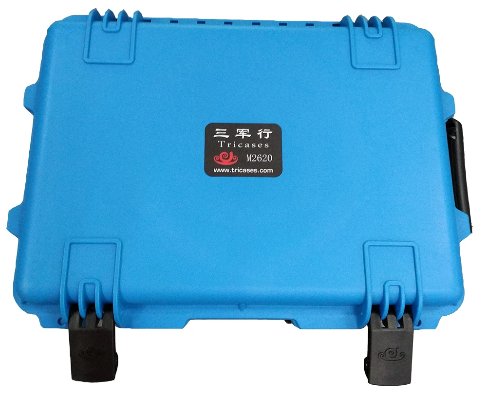 Tricases factory blue color IP67 waterproof shockproof dustproof  PP hard plastic tool case M2620 with custom EVA foam