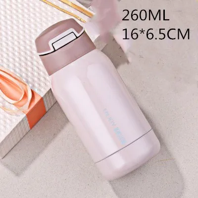 LFG260 Термос для детей, детские вещи, Вакуумная бутылка для воды, рукоятка, чайник для сухого молока из нержавеющей стали, 304 соломы, термосы, кружка - Цвет: LFG260
