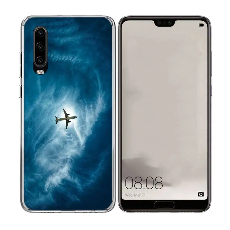 Aircraft Airplane Plane fly Silicone Back Case For Huawei P30 P20 Mate 20 10 Pro P10 lite P Smart + Plus Z 2019 Cover |