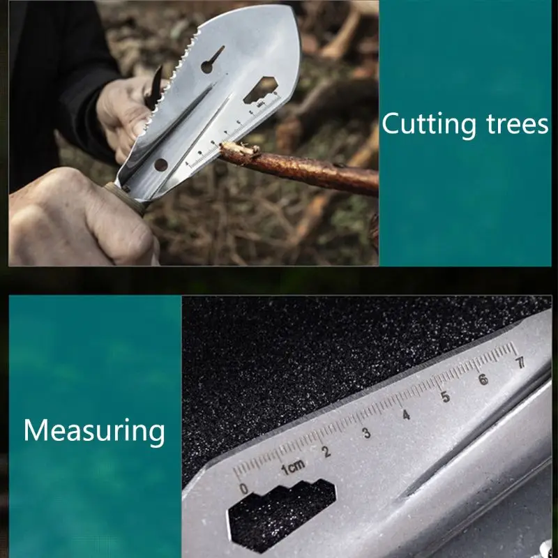 Portable Metal Detector Garden Digging Tool Digger Garden Shovel w Sheath Stainless Steel Garden Camping Outdoor