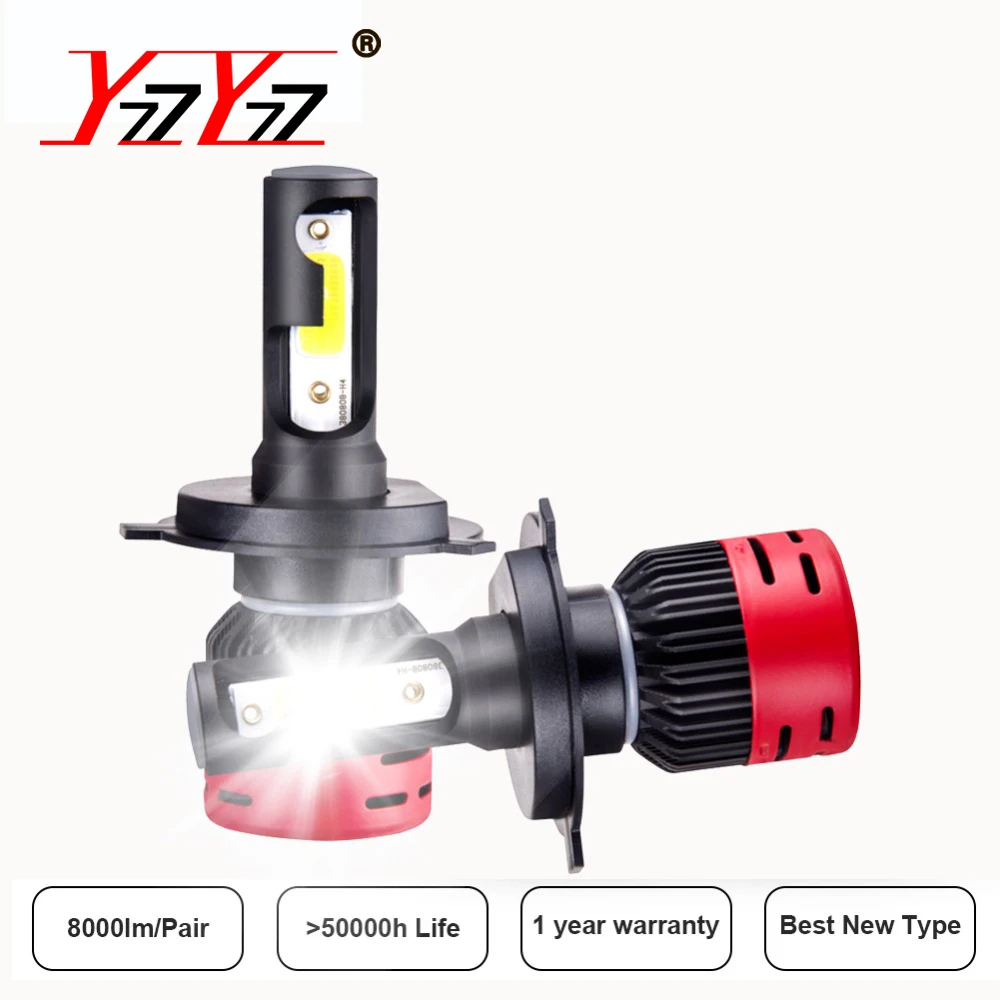 Мини H7 H4 светодио дный фар автомобиля 12 В 72 Вт 8000LM H1 H3 H8 H9 H11 Luces Para Авто 6500 К HB3 HB4 9012
