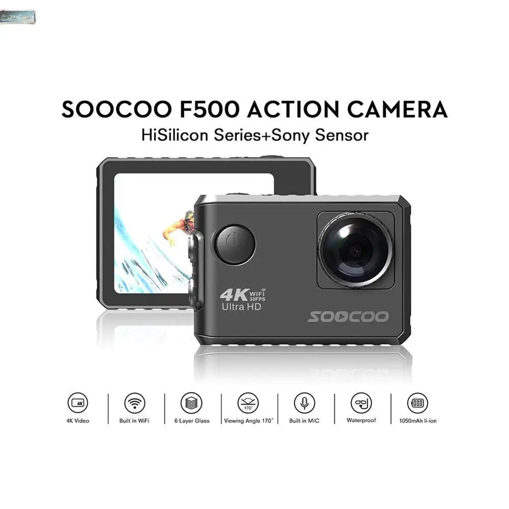 2019 Новая Спортивная камера SOOCOO F500 с ЖК дисплеем HDMI 4K WIFI Экшн Ultra HD