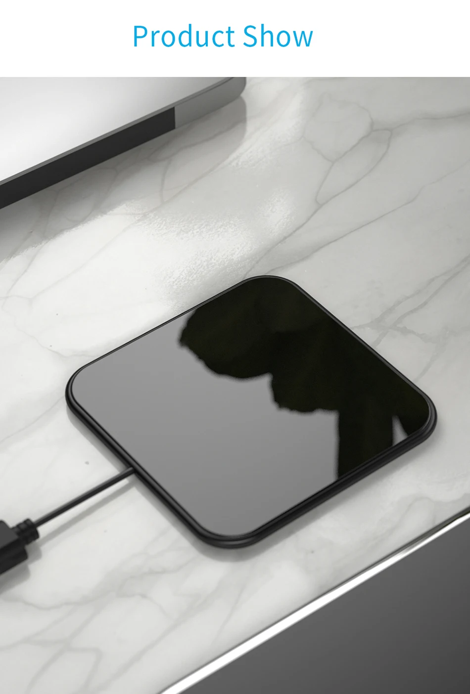 Беспроводное зарядное устройство Essager 10 Вт Qi для iPhone XS Max samsung S9 Xiaomi Mi, ультратонкое настольное Беспроводное зарядное устройство