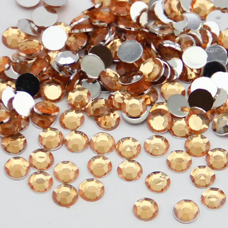 1000 шт прорезиненный плоский 14 украшения для ногтей круглые стразы DIY Bling Nail 6 мм ss30 светло-розовый прозрачный AB белый желтый