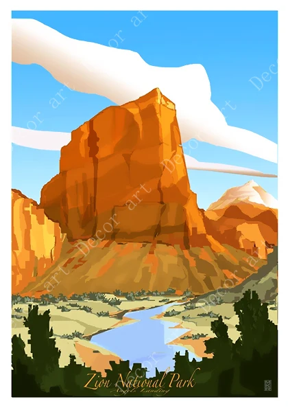 См. Америку Zion национальный парк Юта путешествия плакат холст картины Винтаж настенный плакат из крафт-бумаги с покрытием Наклейка на стену домашний Декор подарок