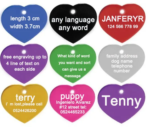 2 шт./лот Персонализированная бирка с именем питомца Бесплатная гравировка