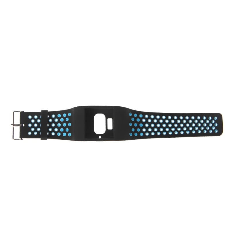 blue black OOTDTY 5 цветов Сменные часы Двойные цвета ремешок для фитнес-браслет умные наручные часы ремешок Смарт долговечные аксессуары - Цвет: blue black