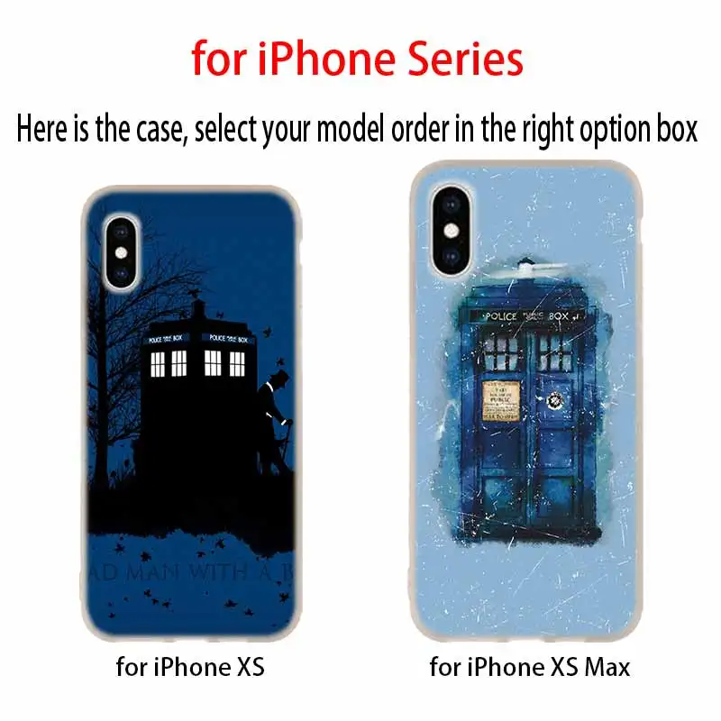 Силиконовый мягкий чехол с изображением Доктора Кто ТАРДИСа для iPhone 12 11 Pro X XS Max XR 8