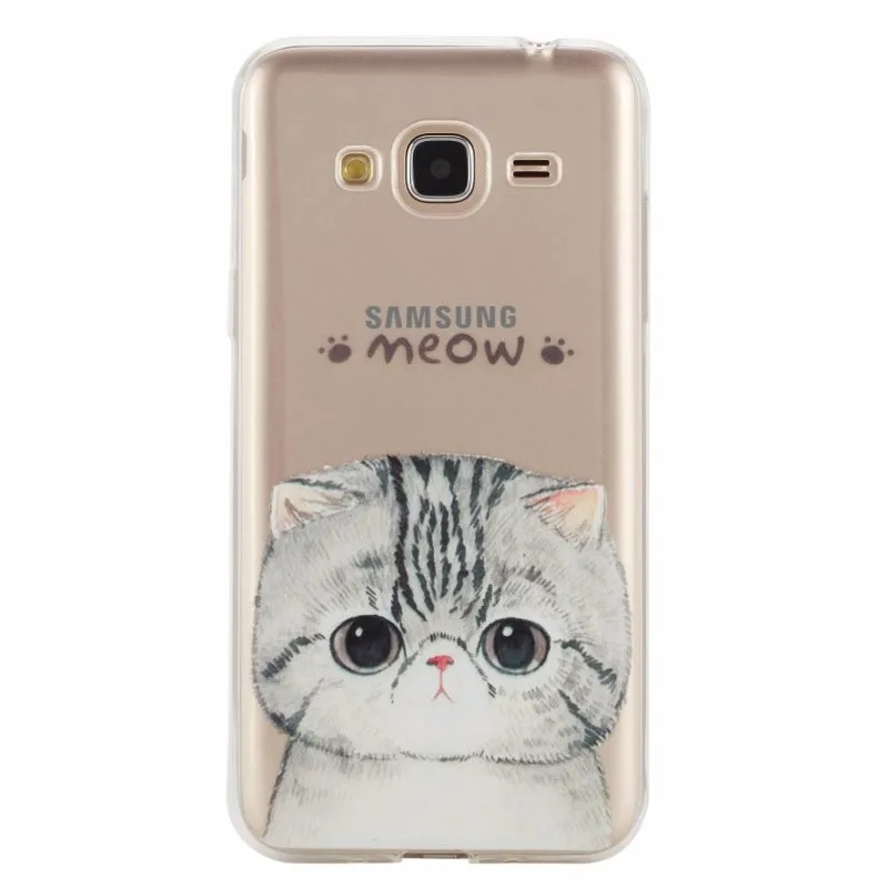 Модная крышка для Samsung Galaxy J5 силиконовый чехол девочек милый кот птица цветок