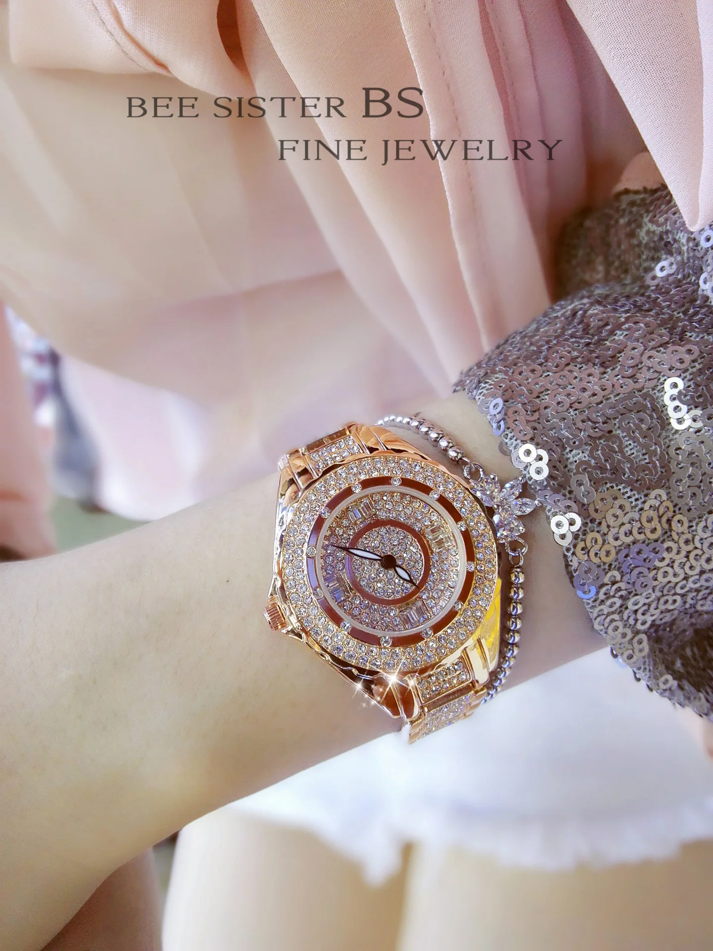 Horloge Dames женские часы Лидирующий бренд горячая распродажа Роскошные часы с кристаллами Модные женские кварцевые часы женские наручные часы Reloj
