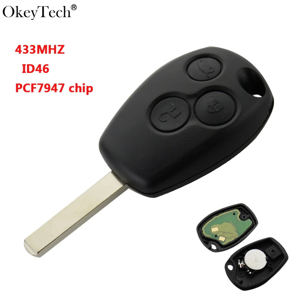 Okeytech 3 кнопки 433 МГц ID46 PCF7947 чип Автомобильный Брелок дистанционного управления с