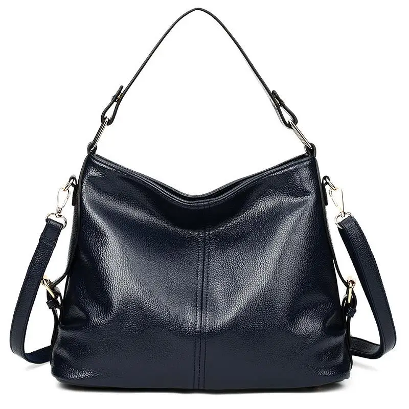 Сумка-тоут женская из натуральной кожи модный саквояж на плечо вместительная