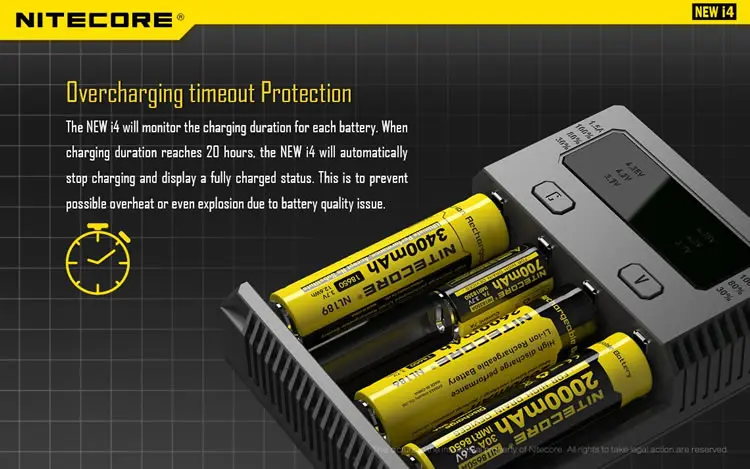 NITECORE I4 зарядное устройство OLED экран Intelli зарядное устройство+ NITECORE 18650 3500mAh 3,6 V 12.6Wh NL1835HP литий-ионный аккумулятор