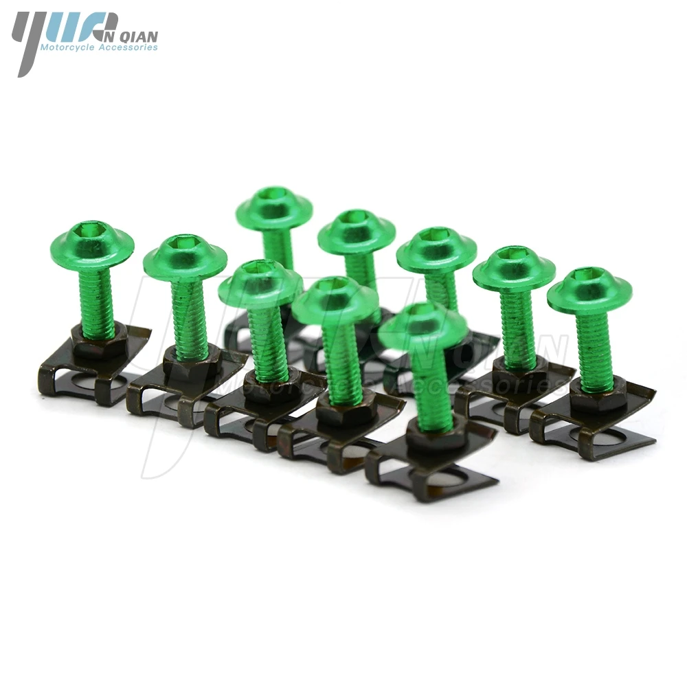 10 pieces 6mm motorcycle fairing body screws for suzuki rm 125 v-strom dl650 drz400 bandit 600 mv agusta f4 rr | Автомобили и