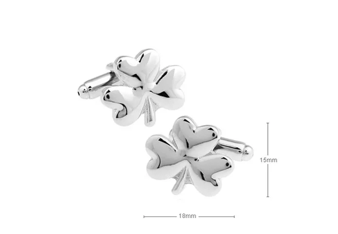 

2 Pairs of Silver Color Tone Lucky Clover Cuff links Mens Cufflinks