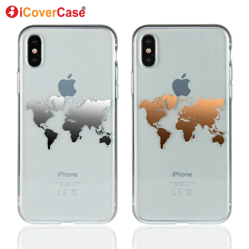 Чехол с картой мира для Apple Iphone X Ten мягкий силиконовый чехол аксессуары телефонов