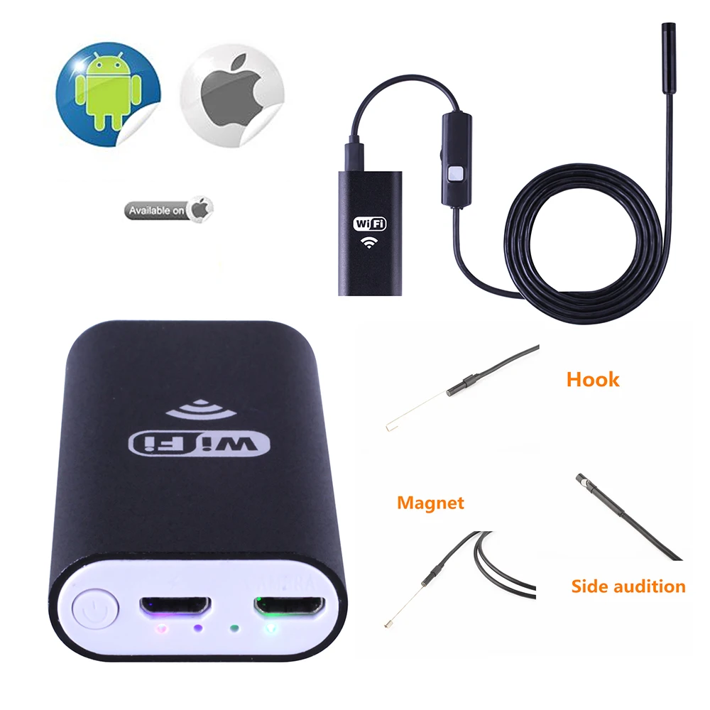 Диагностический инструмент 8 мм эндоскоп Wifi iOS камера Android 720P Iphone бороскоп