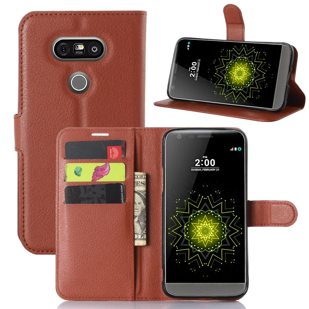2016 бумажник из искусственной кожи Винтажный чехол для LG G5 откидной Чехол