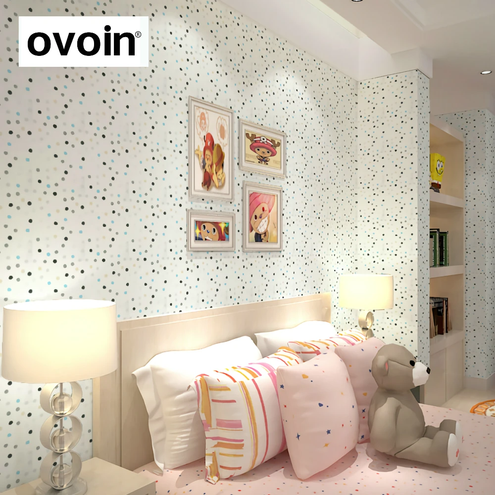 Color Polka Dots Children Wallpaper Girls Bedroom Wall Paper Roll Boy Kids Wallpapers for Baby Room | Обустройство дома
