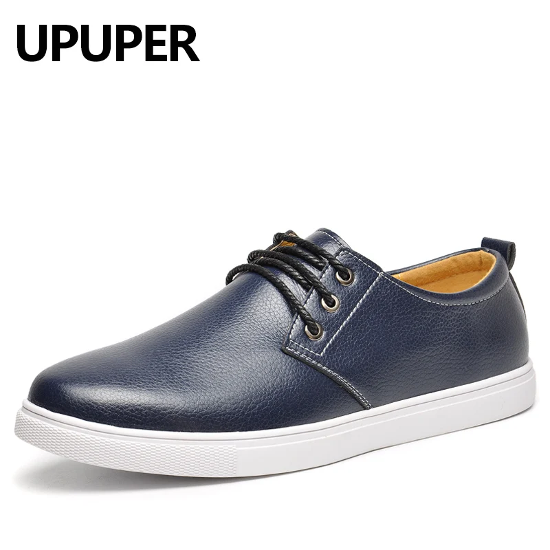Fashion High Quality PU Leather Men Casual Shoes Lace-Up Oxfords Mens New Brand Flats Zapatos Classic Board shoes | Обувь