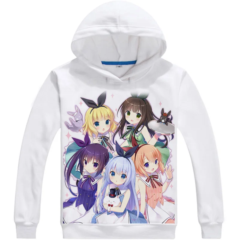 Это заказ толстовки с капюшоном в виде кролика многостильная толстовка GochiUsa Gochumon
