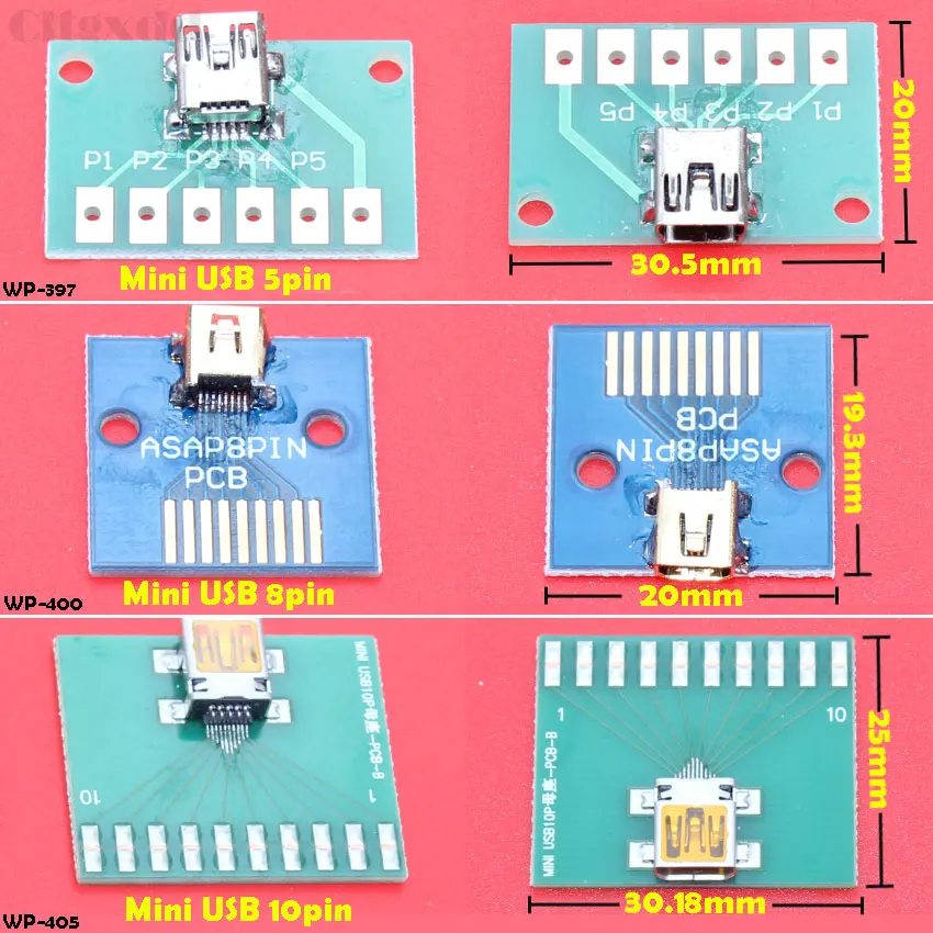 Cltgxdd мини USB Гнездо для платы DIP 5pin 8pin 10pin разъем PCB конвертер с печатной платой
