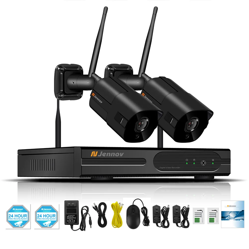 Jennov 1080P комплект видеонаблюдения IP камера наружная 2MP P2P камера безопасности Система Wifi Беспроводная 4Ch 8CH NVR аудио система - Цвет: 2 Pieces Cameras