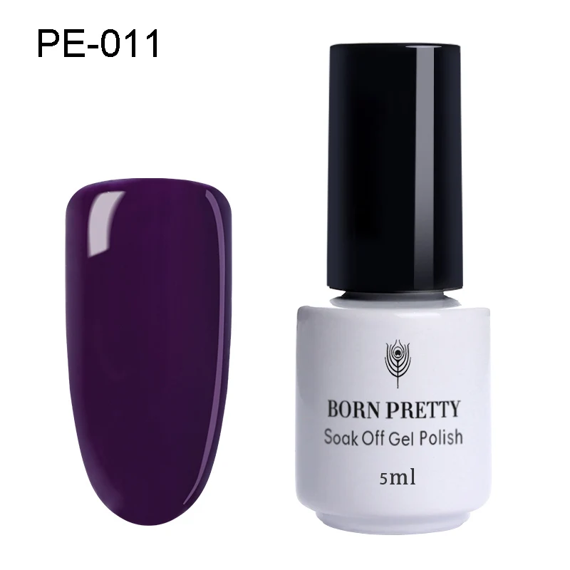Purple 011 BORN PRETTY/УФ-Гель-лак для ногтей красного, кофейного, фиолетового цвета, много серий, чистый цвет, отмачиваемый Гель-лак для ногтей, Гель-лак для ногтей 5 мл - Цвет: Purple 011