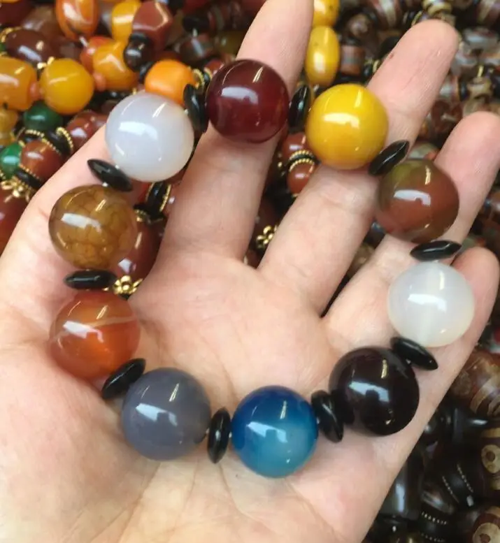 Free shipping big 20mm red yellow blue round Natural stone Bangle bracelet | Украшения и аксессуары