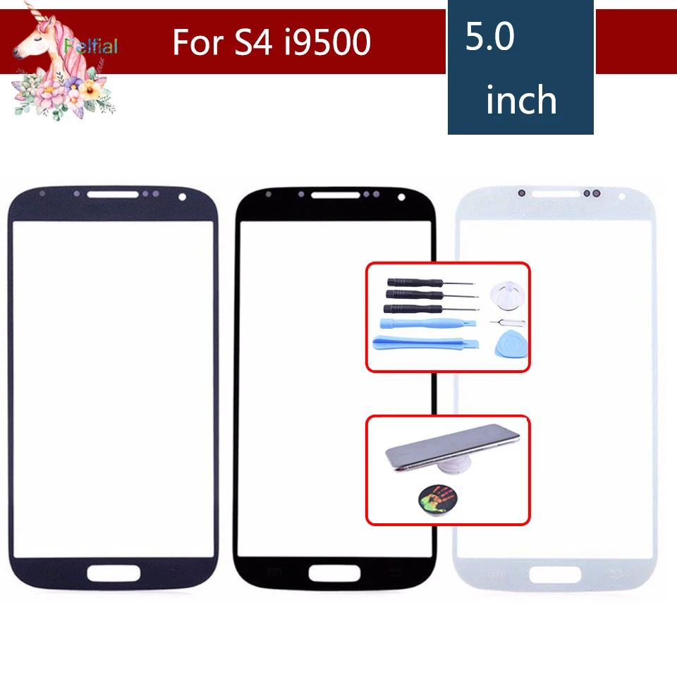 Высококачественная передняя внешняя стеклянная линза для Samsung Galaxy S IV S4 i9500 I9505 I337