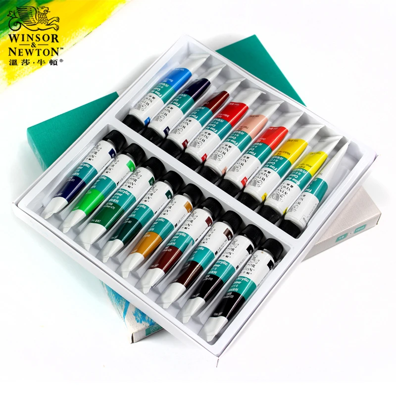 18/24 цветов, набор акриловых красок Winsor Newton, акриловая краска для окрашивания, ткань, текстиль для ногтей, стекло для рисования, для художника, Acuarelas