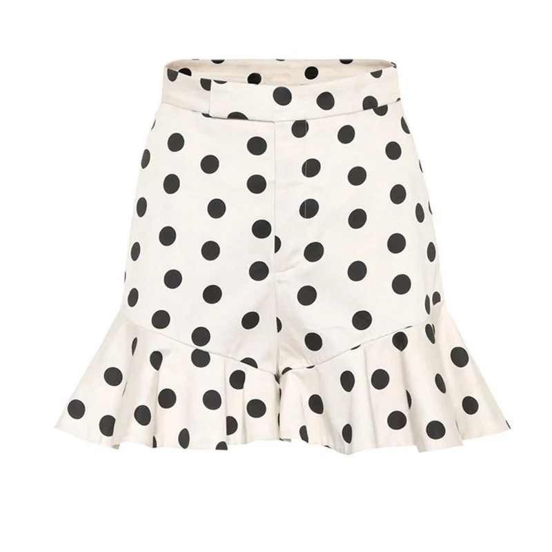 Женский костюм в горошек TWOTWINSTYLE летний из двух предметов топ с воротником