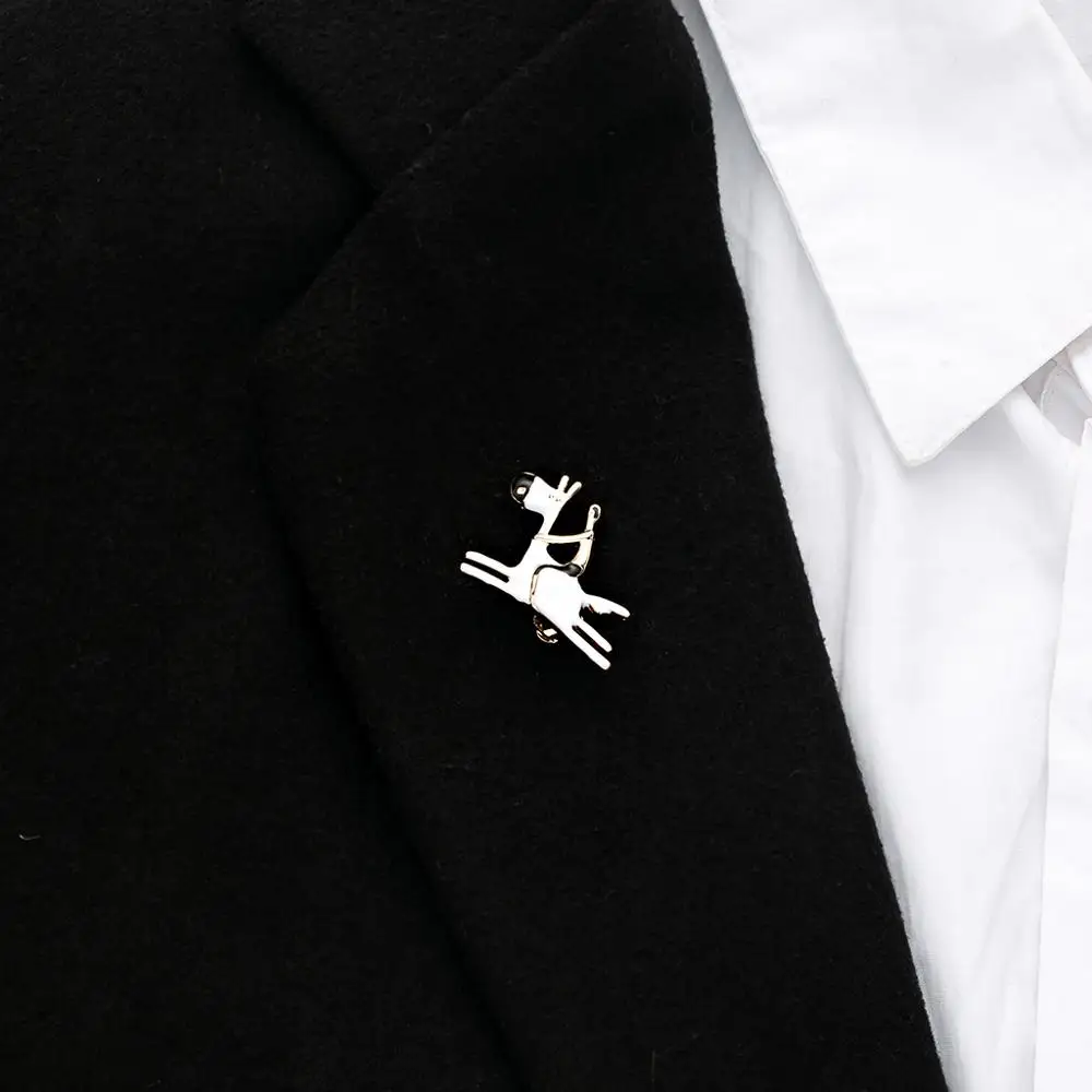 New Animal Brooch Fashion European And American Personality Pony Alloy Drop Oil Brooches Jewelry Crystal Accessory | Украшения и