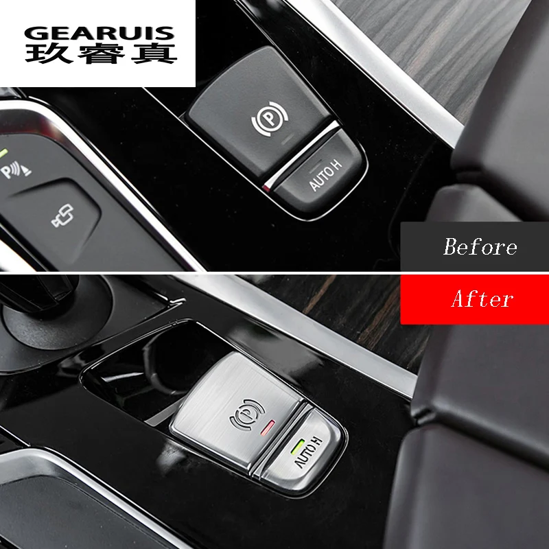 Стайлинг автомобиля центральный ручной тормоз H Кнопка крышка металлическая