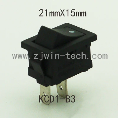 

5PCS KCD1 Rocker Switch 21mm*15mm With Dot Mini Power Switch ON-OFF 6A 250V/10A 250V AC 2Pin