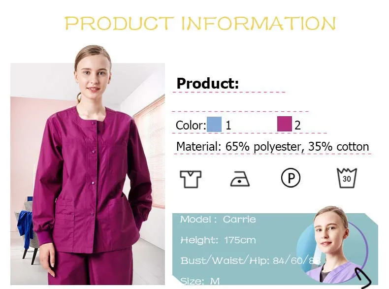 4XL медицинская куртка скрабы униформы для женщин разогрева скрепленные мед технологии куртки ребра комплект манжеты на кнопках с длинным рукавом зимнее пальто