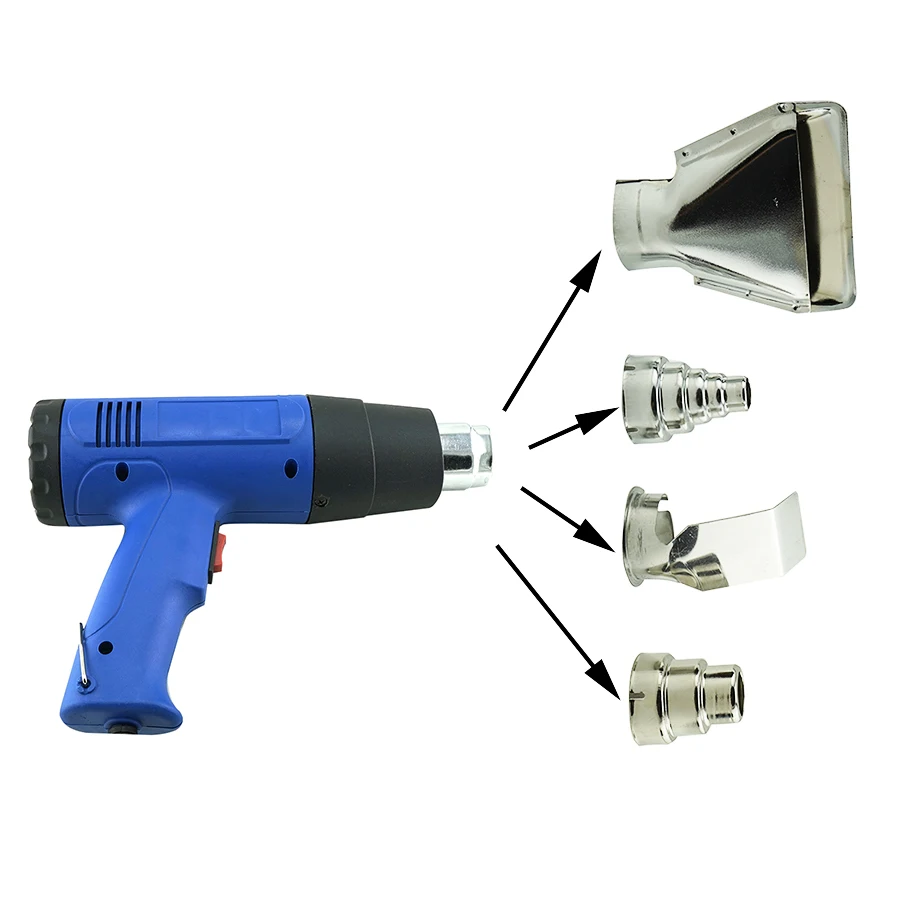 Новый тепловой пистолет горячего воздуха двойная температура + 4 насадки