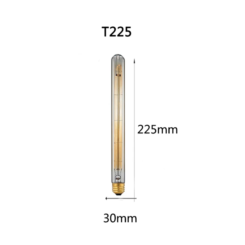 T225 Ретро Edison led светильник лампы E27 220 В 40 Вт ST64 ручной стержень, для кафе гостиная магазин Винтаж промышленная лампа накаливания ампулы светильник лампочка Настенный декор - Цвет: T225