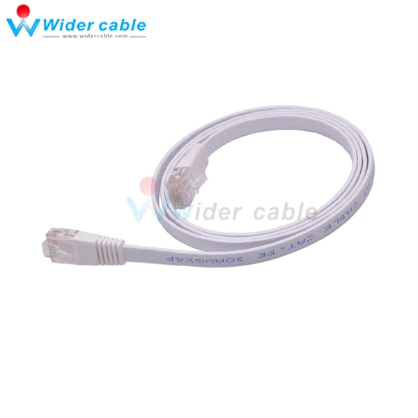 Белый плоский компьютерный кабель 30AWG 8P8C RJ45 неизолированный медный патч корд CAT5e