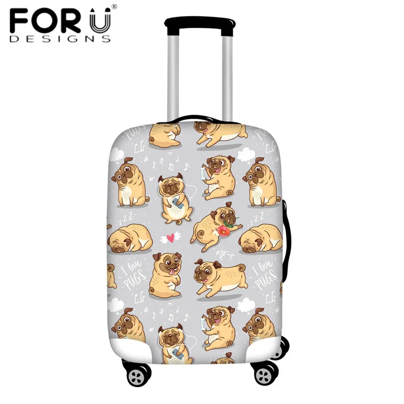 FORUDESIGNS/ дорожный Чехол для багажа, милый забавный мопс, Pupies, защита для багажа, чемодан, Защитные Чехлы, водонепроницаемый чехол - Цвет: HMG867