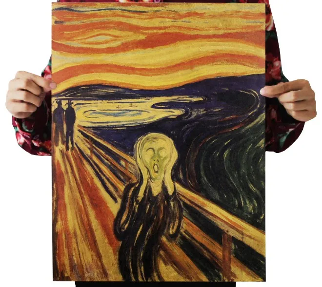 Edvard Munch принты Scream Винтаж крафт Бумага классический постер фильма Карта школьные