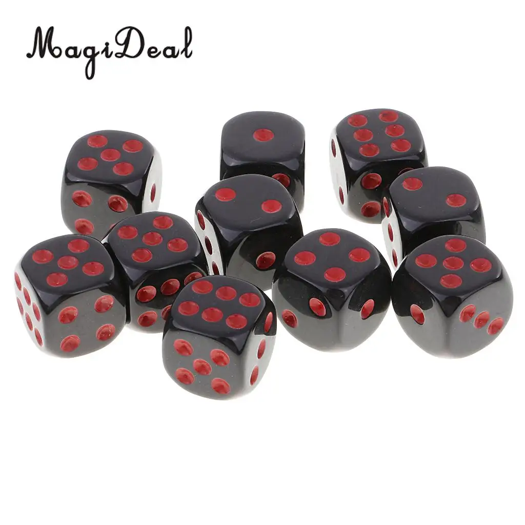 MagiDeal Прочный 10 шт. пластиковый D6 набор игральных костей для подземелий и драконов