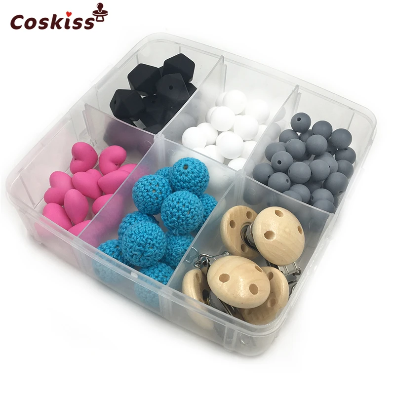 Деревянные бусины для вязания крючком в 2 коробках натуральные круглые