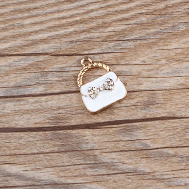 5pcs bowknot Bag 17*23mm Enamel Charms for Jewelry Makings Alloy Drop Oil Pendants Handmade DIY Bracelet Esmaltes | Украшения и